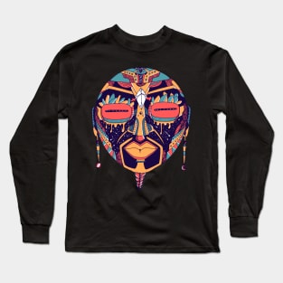 Retro Triad African Mask 2 Long Sleeve T-Shirt